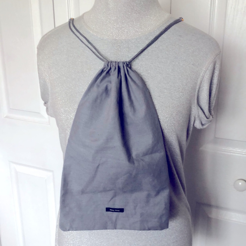 Miu Miu shoe dust bag grey gray 8” x 14"